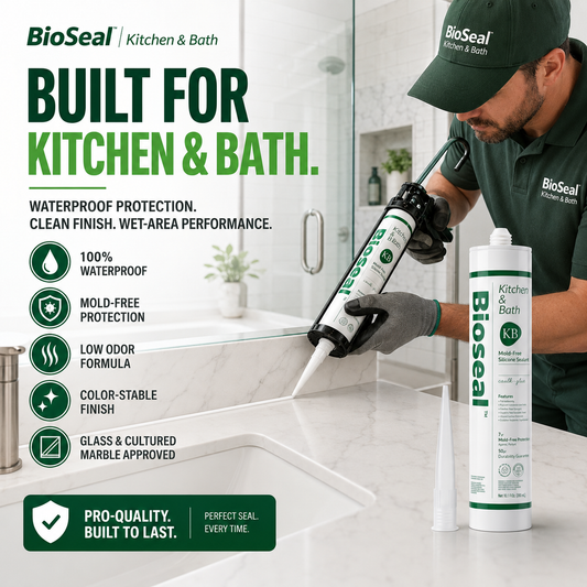 Silicone Caulk for Bathrooms & Kitchens | Waterproof BioSeal