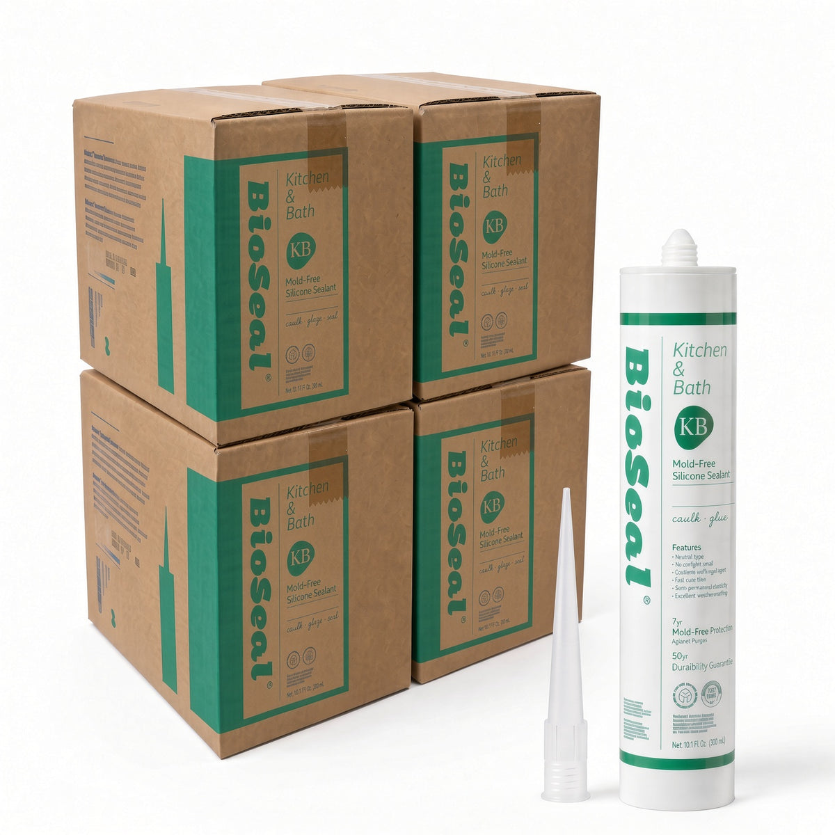 BioSeal Kitchen & Bath Silicone Sealant –10.1 oz