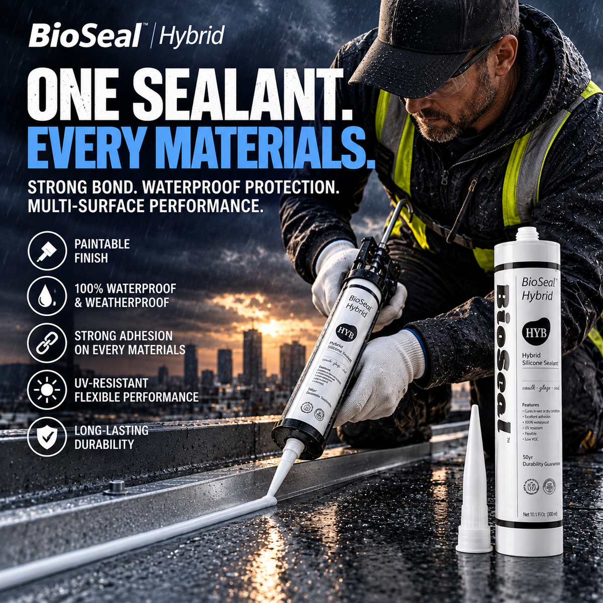 BioSeal Hybrid Silicone Sealant –10.1 oz