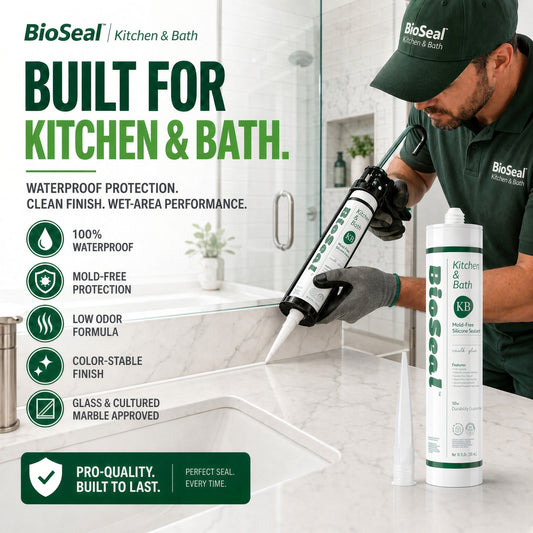 BioSeal Kitchen & Bath Silicone Sealant –10.1 oz