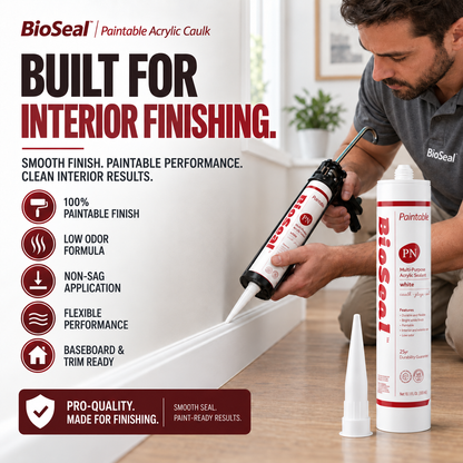 BioSeal Paintable Acrylic Latex Caulk – 10.1 oz