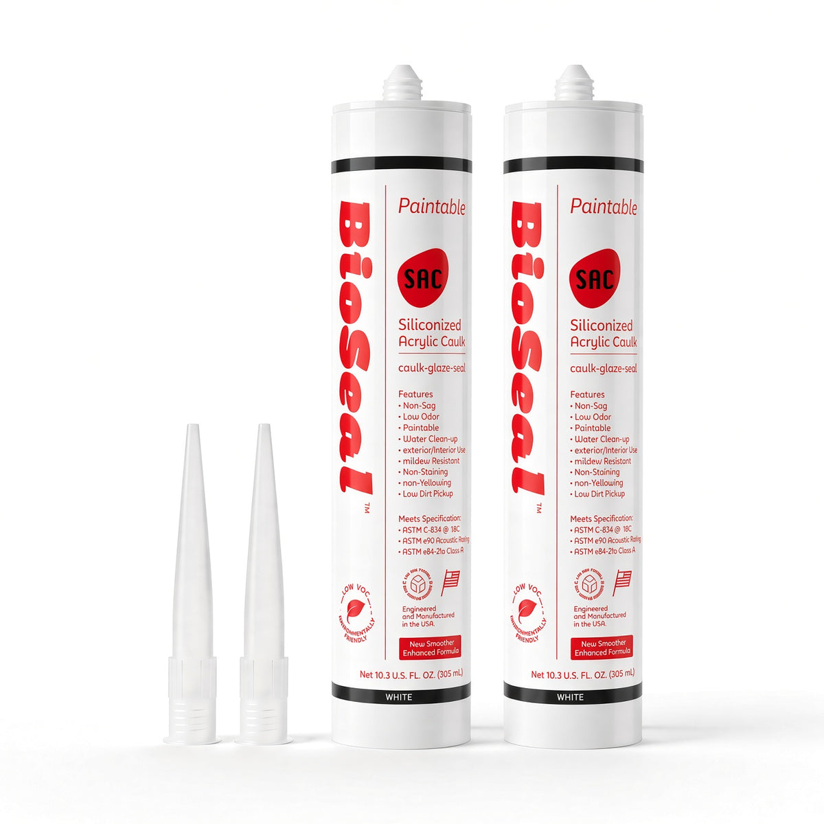 BioSeal Paintable Siliconized Acrylic Caulk –10.1 oz