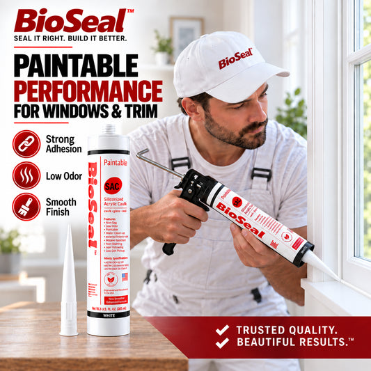 BioSeal Paintable Siliconized Acrylic Caulk –10.1 oz