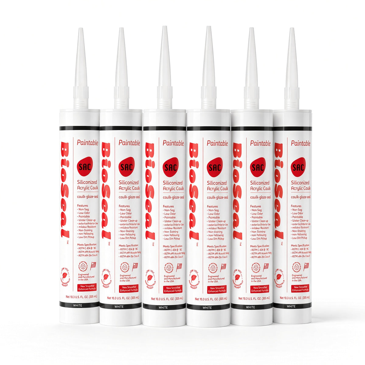 BioSeal Paintable Siliconized Acrylic Caulk –10.1 oz