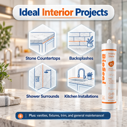 BioSeal Interior Stone Silicone Sealant –10.1 oz