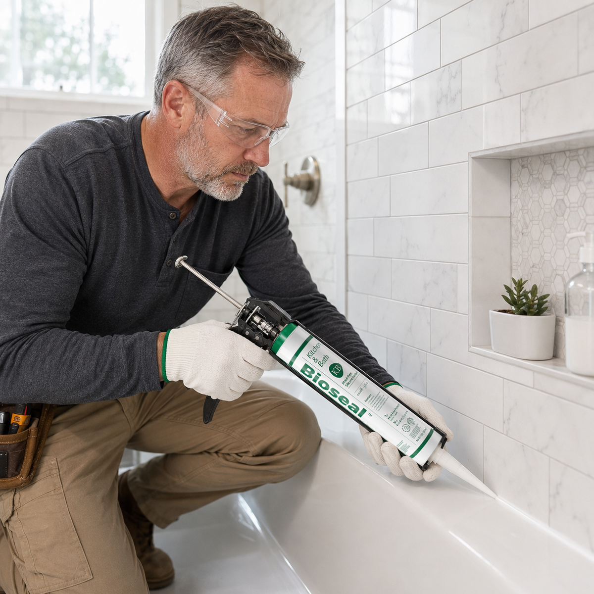 BioSeal Kitchen & Bath Silicone Sealant –10.1 oz
